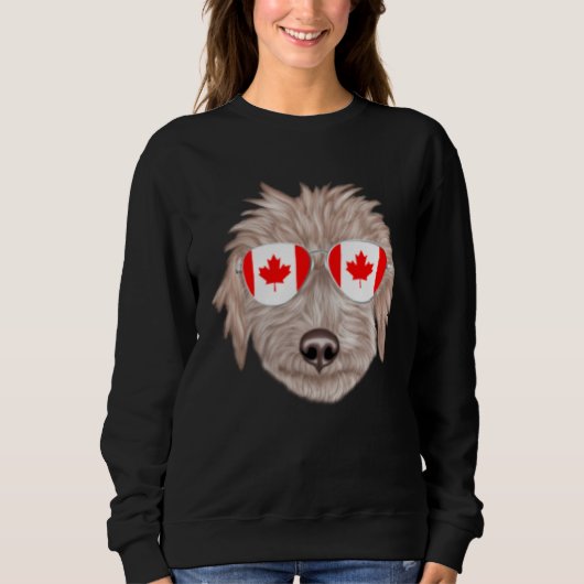 Canadian Flag Bedlington Terrier Dog Canada Pocket Trui (Voorkant)