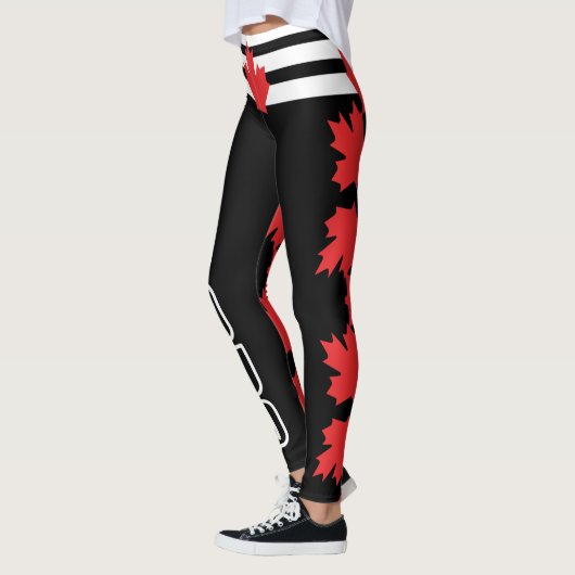 CANADIAN FLAG BLACK LEGGINGS HAVIC ACD (Links)