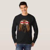 Canadian Flag Bloodhound Dog Canada Pocket T-shirt (Voorkant volledig)