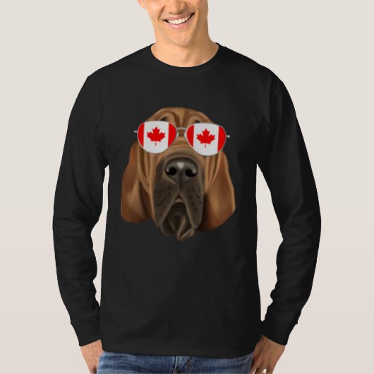 Canadian Flag Bloodhound Dog Canada Pocket T-shirt (Voorkant)