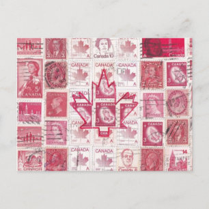 Canadian Flag Briefkaart - Stamp Collage!