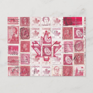 Canadian Flag Briefkaart - Stamp Collage!