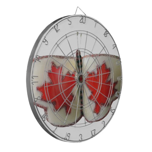 Canadian Flag Butterfly Design Dartbord (Voorkant Links)