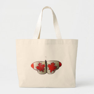 Canadian Flag Butterfly Design Grote Tote Bag