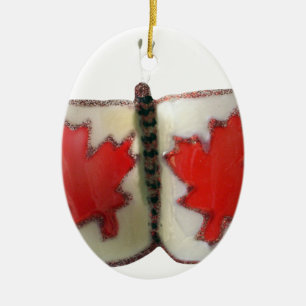 Canadian Flag Butterfly Design Keramisch Ornament
