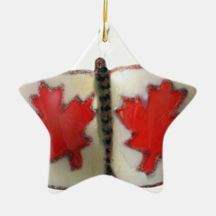 Canadian Flag Butterfly Design Keramisch Ornament