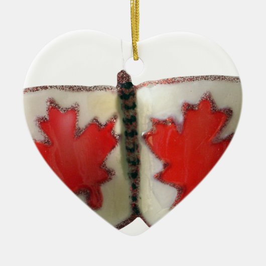 Canadian Flag Butterfly Design Keramisch Ornament (Voorkant)
