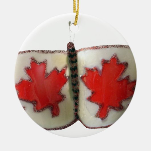 Canadian Flag Butterfly Design Keramisch Ornament (Voorkant)