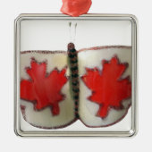Canadian Flag Butterfly Design Metalen Ornament (Voorkant)