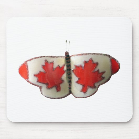 Canadian Flag Butterfly Design Muismat (Voorkant)
