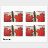 Canadian Flag Butterfly Design Rechthoekige Sticker (Vel)