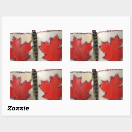 Canadian Flag Butterfly Design Rechthoekige Sticker (Vel)