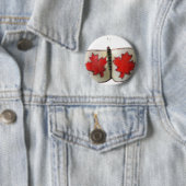 Canadian Flag Butterfly Design Ronde Button 5,7 Cm (In situ)