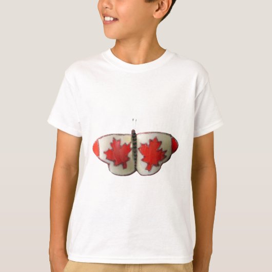 Canadian Flag Butterfly Design T-shirt (Voorkant)