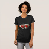 Canadian Flag Butterfly Design T-shirt (Voorkant volledig)