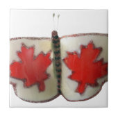 Canadian Flag Butterfly Design Tegeltje (Voorkant)