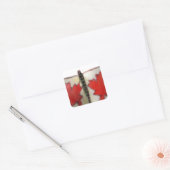 Canadian Flag Butterfly Design Vierkante Sticker (Envelop)