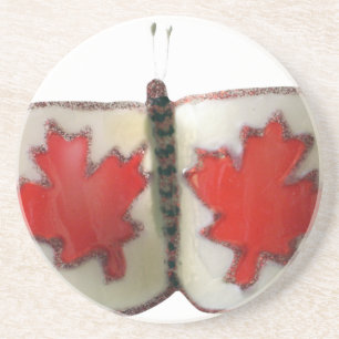 Canadian Flag Butterfly Design Zandsteen Onderzetter
