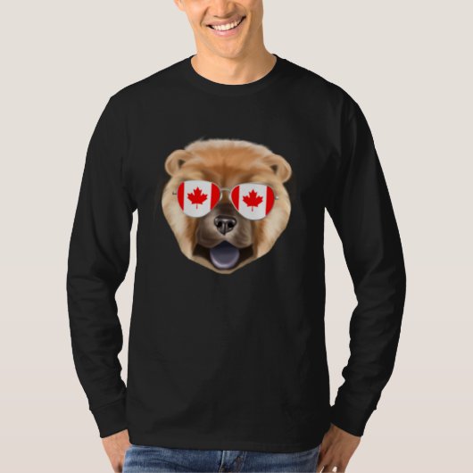 Canadian Flag Chow Chow Dog Canada Pocket T-shirt (Voorkant)