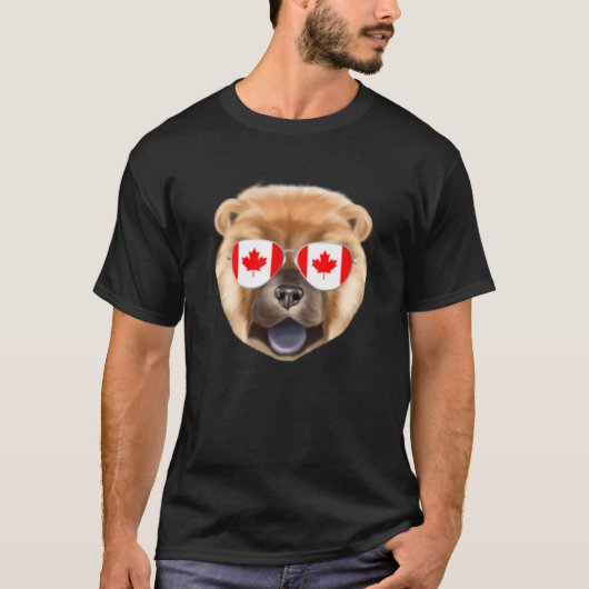 Canadian Flag Chow Chow Dog Canada Pocket T-shirt (Voorkant)