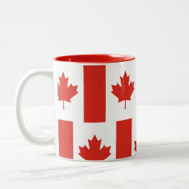 Canadian Flag Coffee Cup Canada Leaf Patriotic Mug Tweekleurige Koffiemok