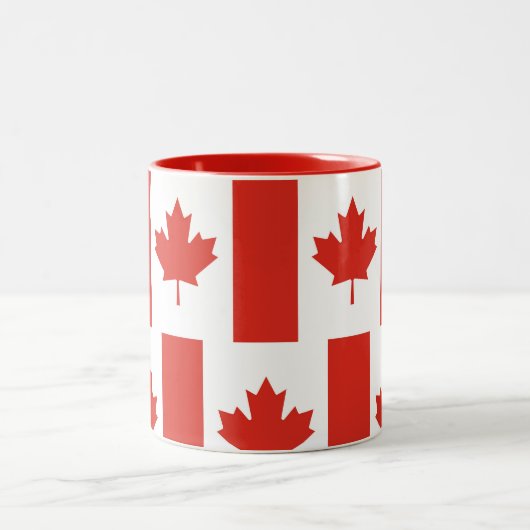 Canadian Flag Coffee Cup Canada Leaf Patriotic Mug Tweekleurige Koffiemok (Center)