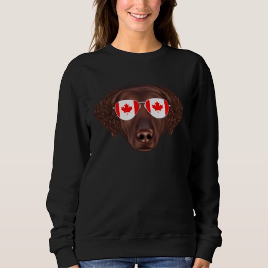 Canadian Flag Curly Coated Retriever Dog Canada Po Trui (Voorkant)