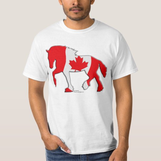 Canadian Flag Draft Horse T-shirt (Voorkant)