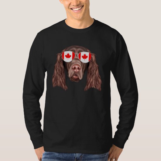 Canadian Flag Field Spaniel Dog Canada Pocket T-shirt (Voorkant)