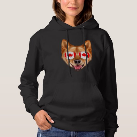 Canadian Flag Finnish Spitz Dog Canada Pocket Hoodie (Voorkant)