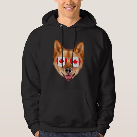 Canadian Flag Finnish Spitz Dog Canada Pocket Hoodie (Voorkant)