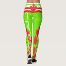 CANADIAN FLAG FLOURESCENT GROENE LEGGINGS HAVIC AC
