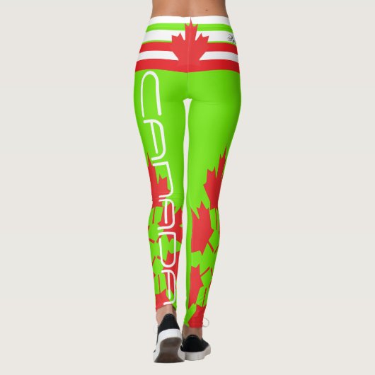 CANADIAN FLAG FLOURESCENT GROENE LEGGINGS HAVIC AC (Achterkant)