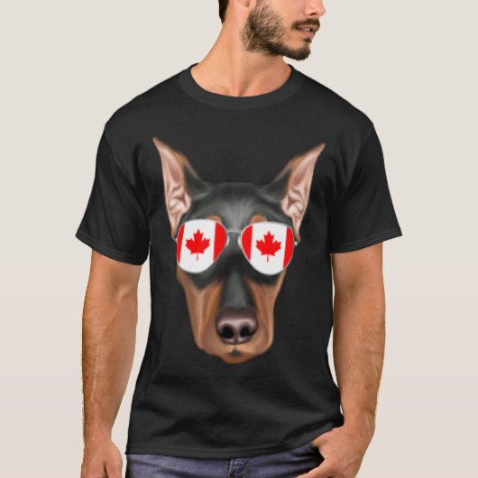 Canadian Flag German Pinscher Dog Canada Pocket T-shirt (Voorkant)