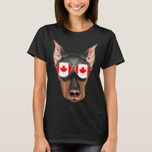 Canadian Flag German Pinscher Dog Canada Pocket T-shirt (Voorkant)