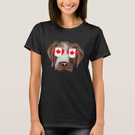 Canadian Flag German Wirehaired Pointer Dog Canada T-shirt (Voorkant)