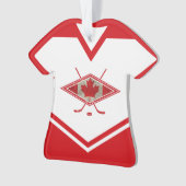 Canadian Flag Hockey Logo, Naam & Nummer Jersey Ornament (voorkant)