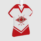 Canadian Flag Hockey Logo, Naam & Nummer Jersey Ornament (voorkant)