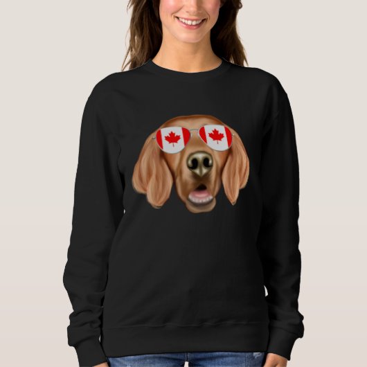 Canadian Flag Irish Setter Dog Canada Pocket Trui (Voorkant)