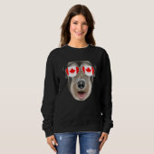 Canadian Flag Irish Wolfhound Dog Canada Pocket Trui (Voorkant volledig)
