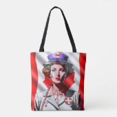 Canadian Flag Lady Tote Bag (Achterkant)