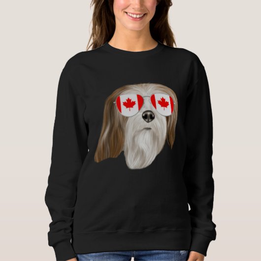 Canadian Flag Lhasa Apsos Dog Canada Pocket Trui (Voorkant)