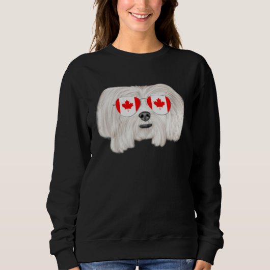 Canadian Flag Maltese Dog Canada Pocket Trui (Voorkant)