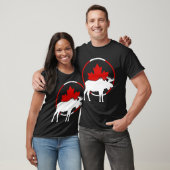 Canadian Flag Maple Leaf Moose Antlers Animal Cana T-shirt (Unisex)