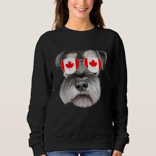 Canadian Flag Miniature Schnauzer Dog Canada Pocke Trui (Voorkant)