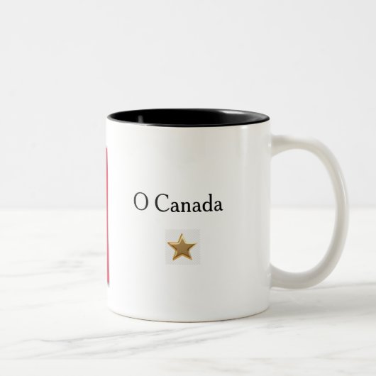 Canadian Flag Mug with the Anthem Title Tweekleurige Koffiemok (Rechts)
