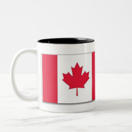 Canadian Flag Mug with the Anthem Title Tweekleurige Koffiemok