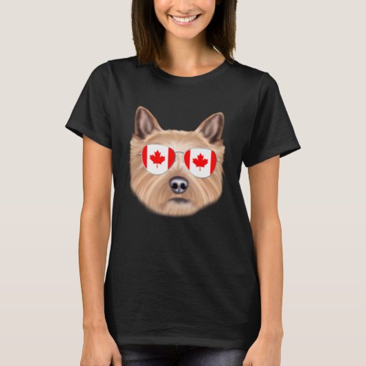 Canadian Flag Norwich Terrier Dog Canada Pocket T-shirt (Voorkant)