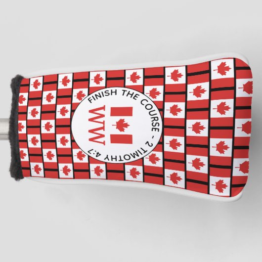 CANADIAN Flag Personalized MONOGRAM Putter Golfheadcover (Voorkant)