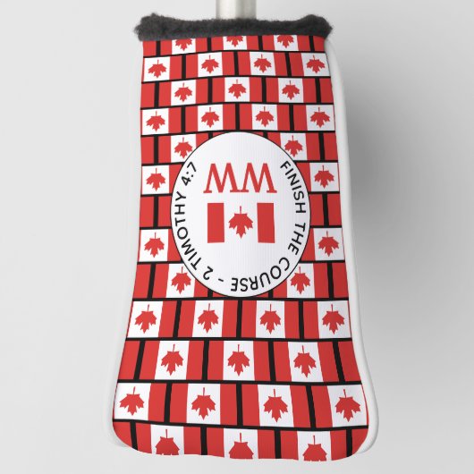 CANADIAN Flag Personalized MONOGRAM Putter Golfheadcover (Draai 90)